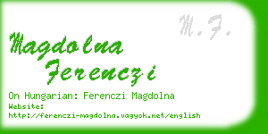magdolna ferenczi business card